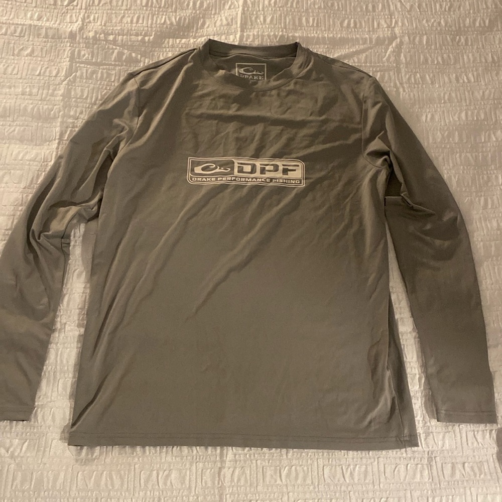 Drake Performance Fish Grey Long Sleeve Fishing T-Shirt
